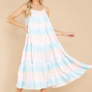 NWT Red Dress Boutique Multi Gingham Midi Dress